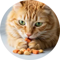 cat-eating-treat round
